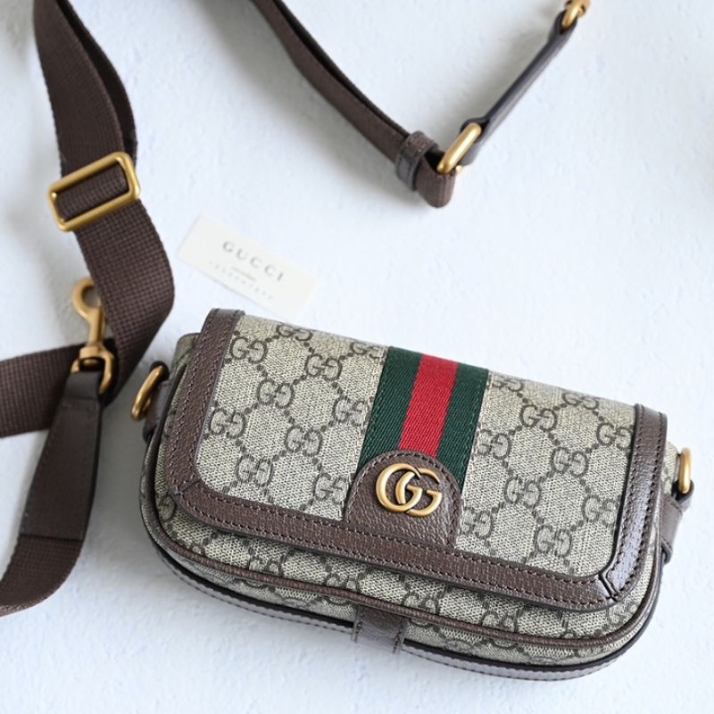 Gucci Ophidia Beuge Ebony Mini Shoulder Bag