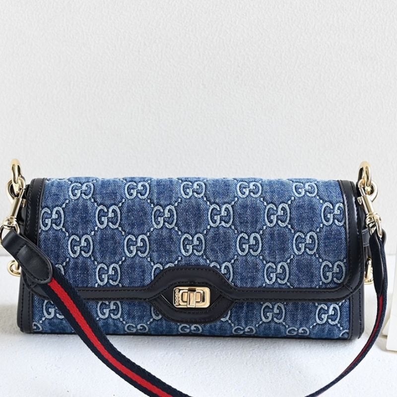 Gucci Blue Denim Luce Bag