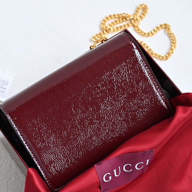 Gucci Rosso Ancora Dionysus Red Patent Leather Bag