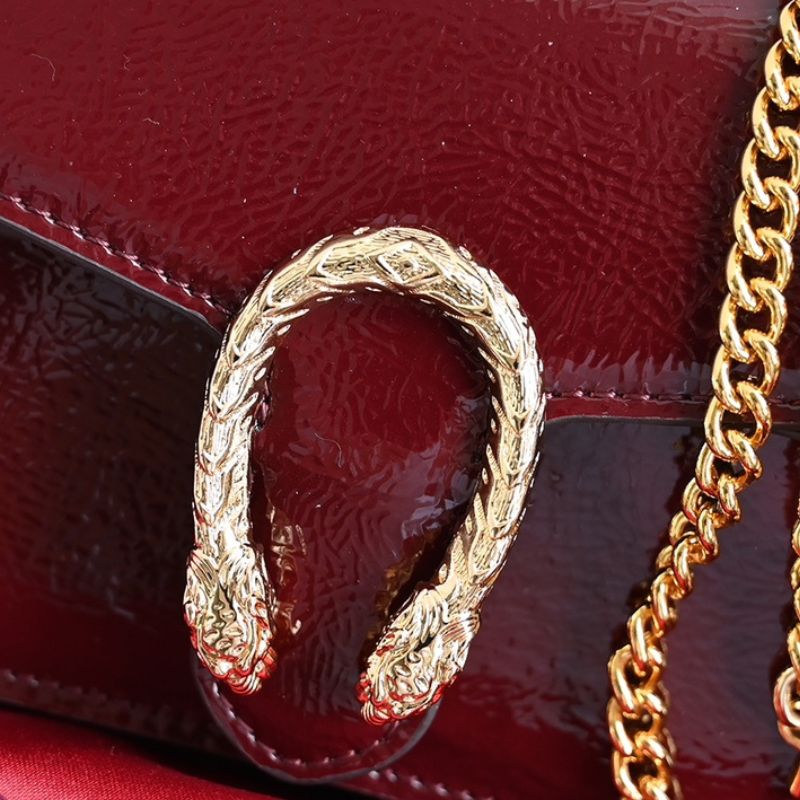 Gucci Rosso Ancora Dionysus Red Patent Leather Bag