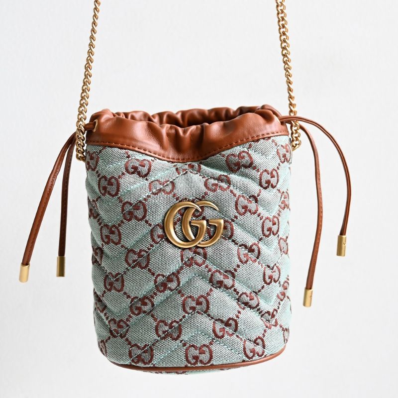 Gucci Brown Denim Bucket Bag