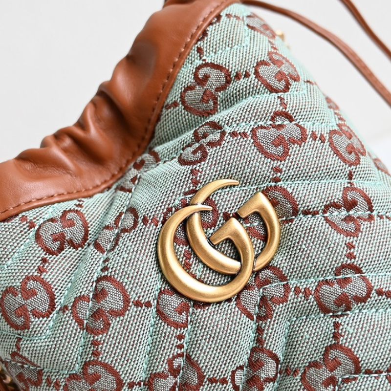Gucci Brown Denim Bucket Bag