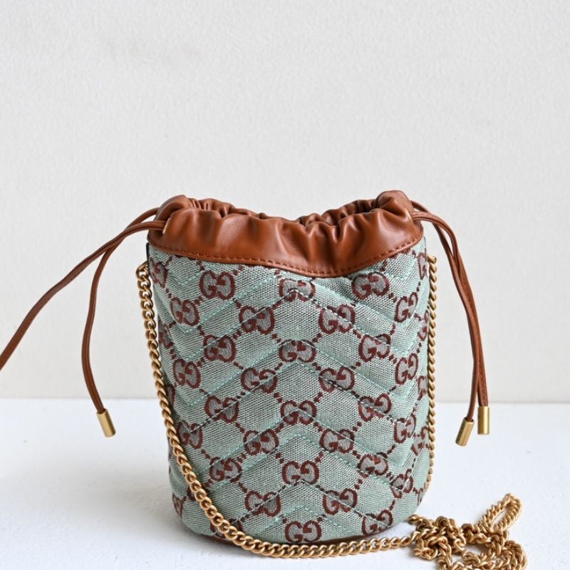 Gucci Brown Denim Bucket Bag