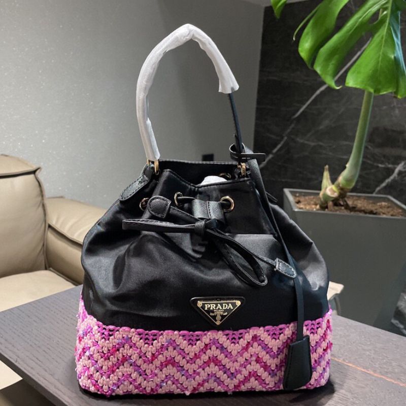 Prada Crochet Leather Mini-Bucket Bag