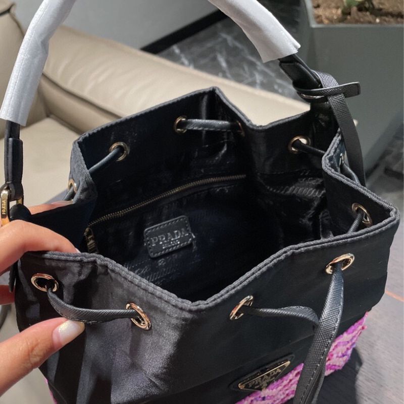 Prada Crochet Leather Mini-Bucket Bag