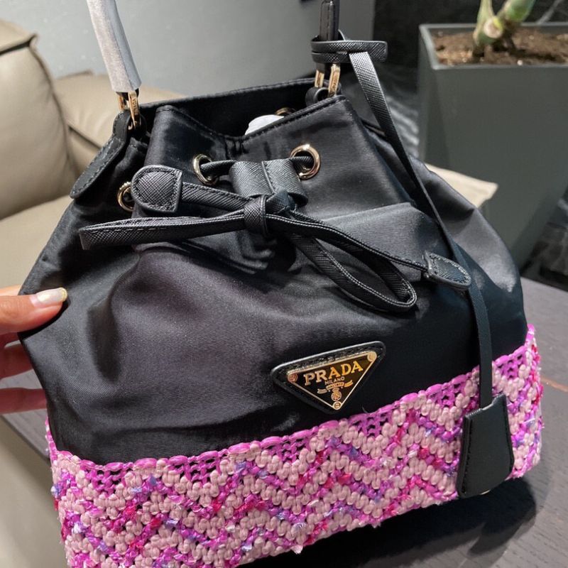 Prada Crochet Leather Mini-Bucket Bag