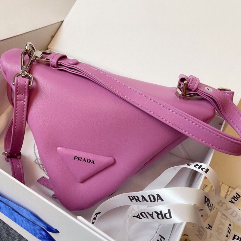 Prada Saffiano Leather Pink Mini Pouch Bag
