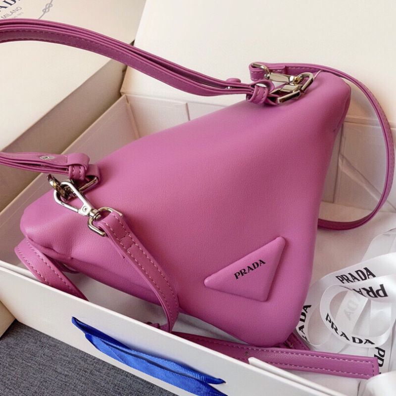 Prada Saffiano Leather Pink Mini Pouch Bag