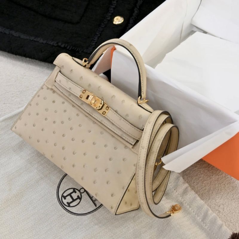 Hermes Ostrich Mini Kelly Handbag