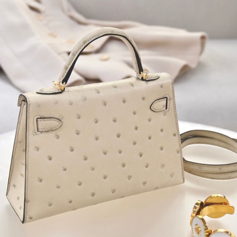 Hermes Ostrich Mini Kelly Handbag
