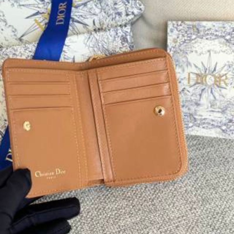 Dior Caro Dandelion Leather Cardholder