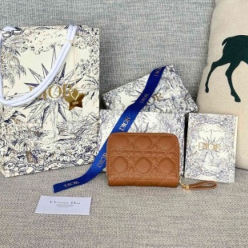Dior Caro Dandelion Leather Cardholder