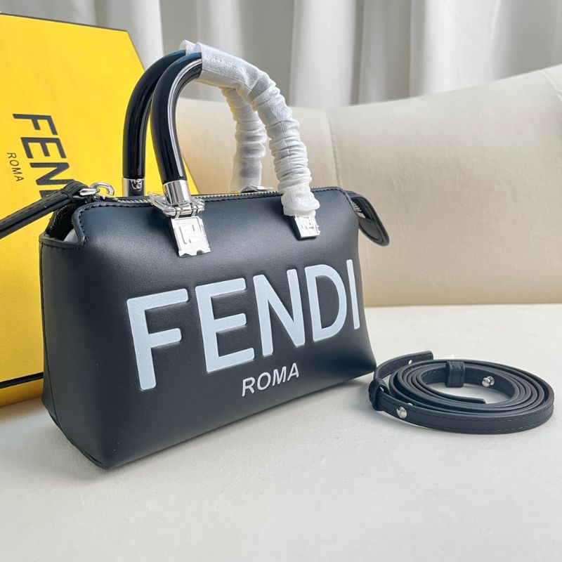 Fendi Vitello King Plexiglass Logo Bag