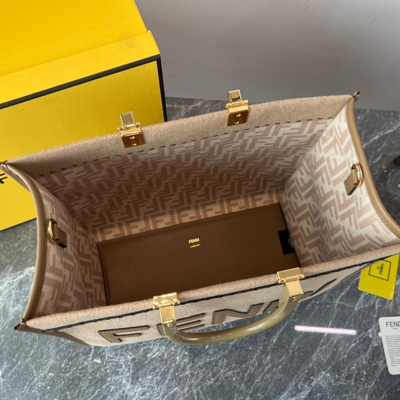 Fendi Sunshine Dove Leather Shopper Bag