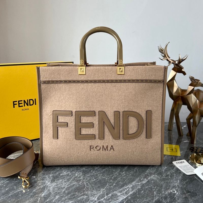 Fendi Sunshine Dove Leather Shopper Bag