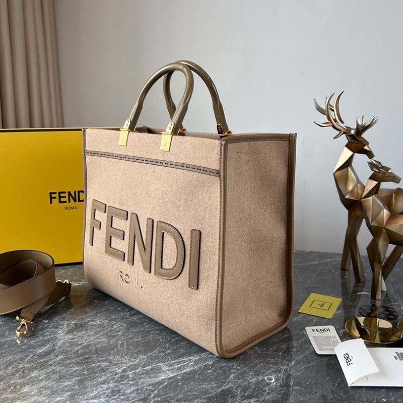Fendi Sunshine Dove Leather Shopper Bag