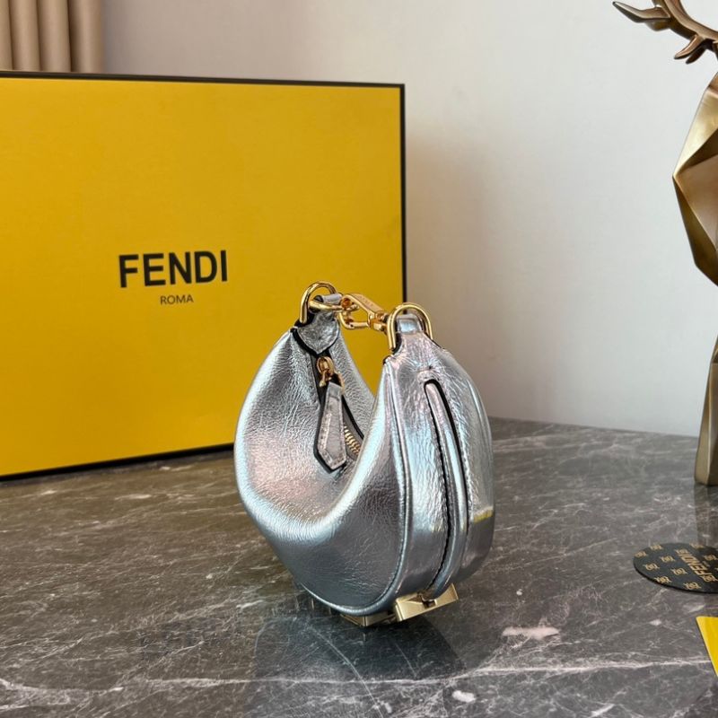 Fendi Nano Fendigraphy Silver Bag