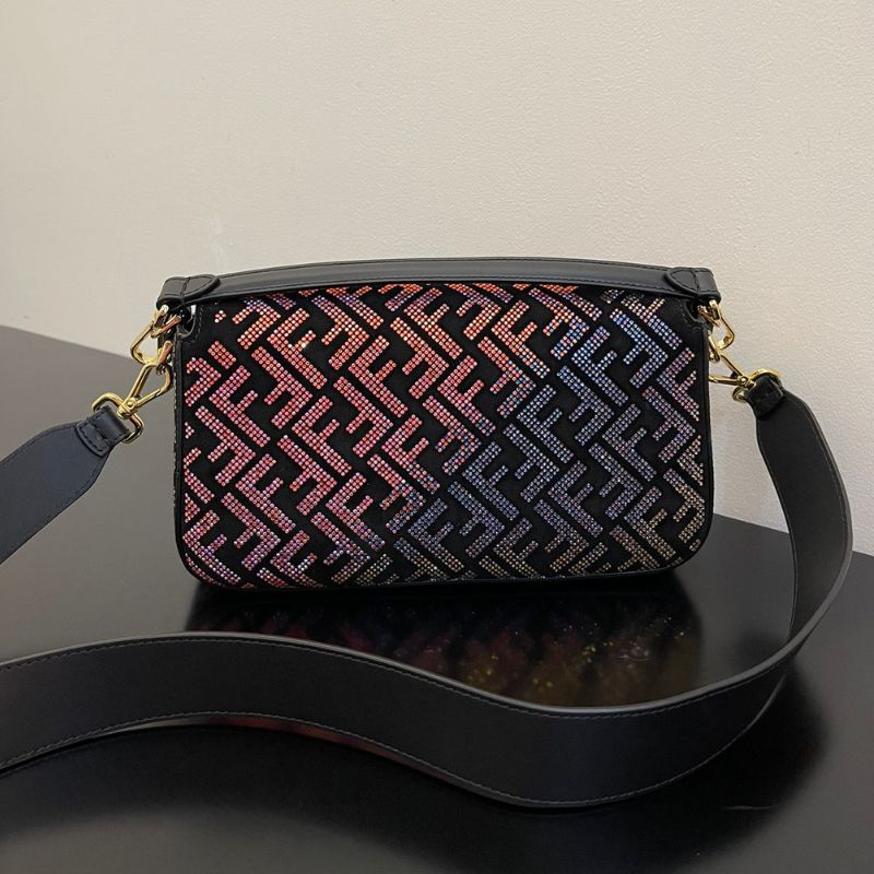 Fendi Fendace Gradient Crystal Baguette Bag