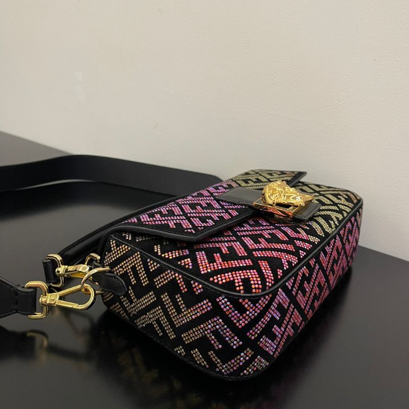 Fendi Fendace Gradient Crystal Baguette Bag