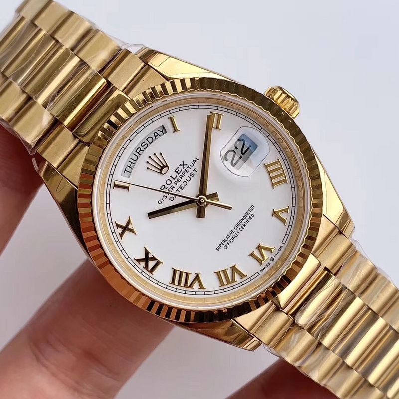 Rolex White Sapphire Crystal Watch
