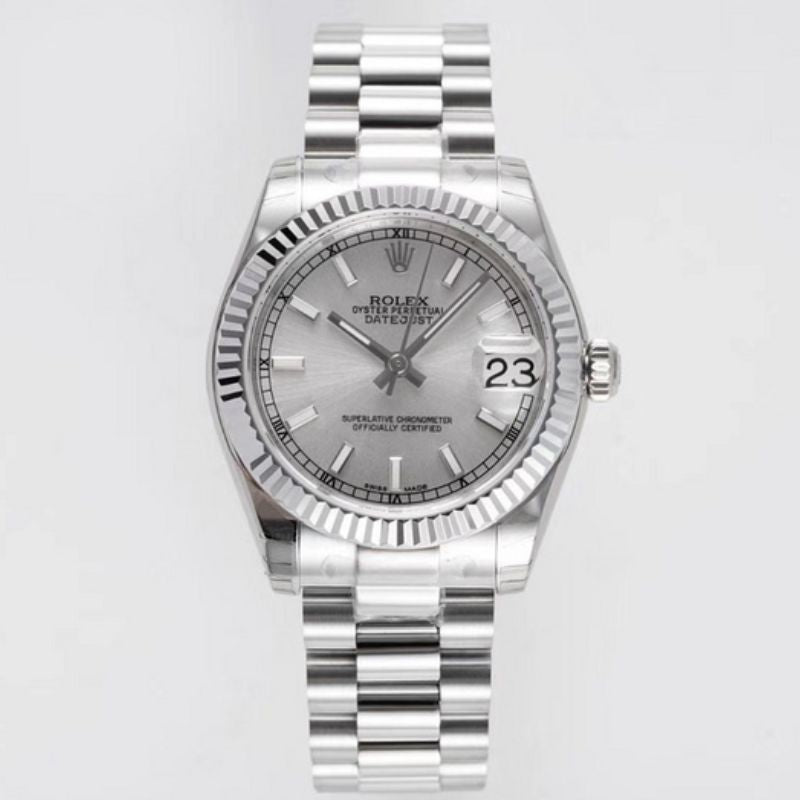 Rolex Datejust Silver Ladies Watch