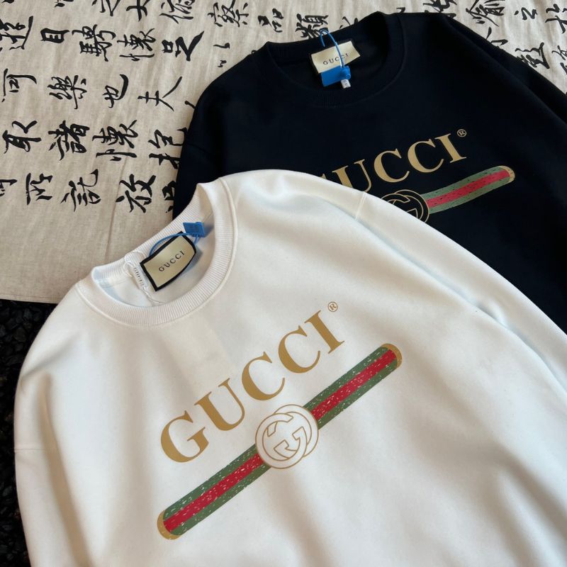 Gucci Red & Green Striped Logo Sweatshirt