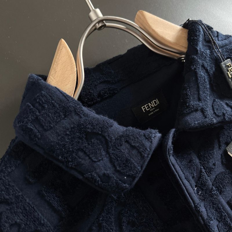 Fendi Jacquard Towel Material Polo Shirt