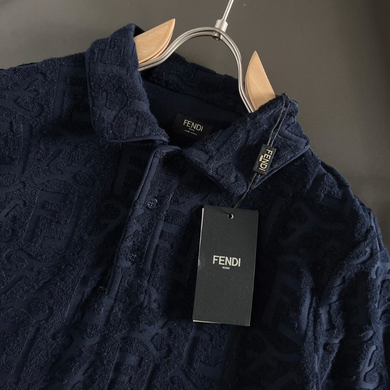 Fendi Jacquard Towel Material Polo Shirt
