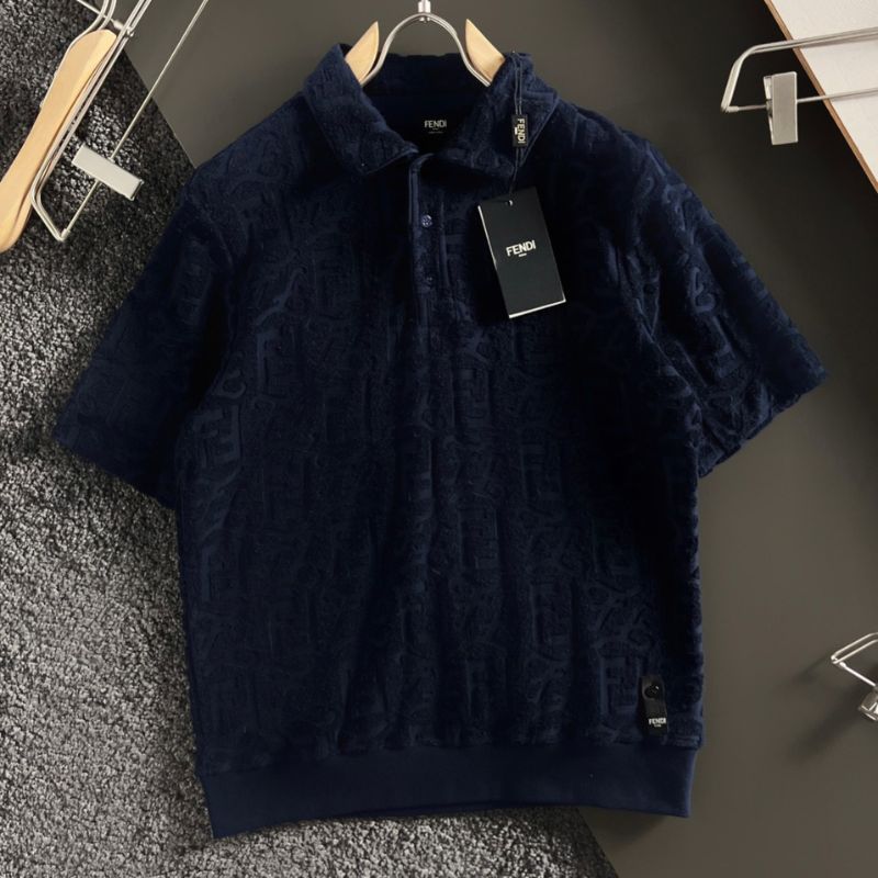 Fendi Jacquard Towel Material Polo Shirt