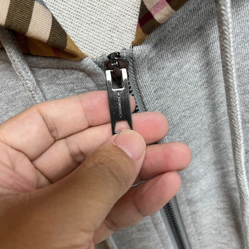Burberry Classic Plaid Logo Hooded Zipper Sweatshirt