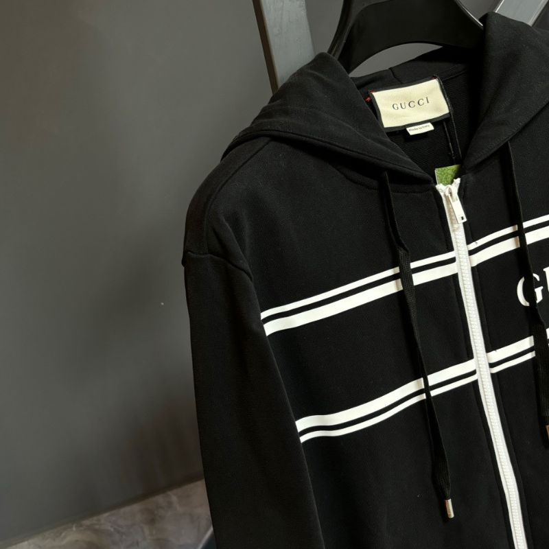 Gucci Embroidered Hooded Zipper Sweatshirt