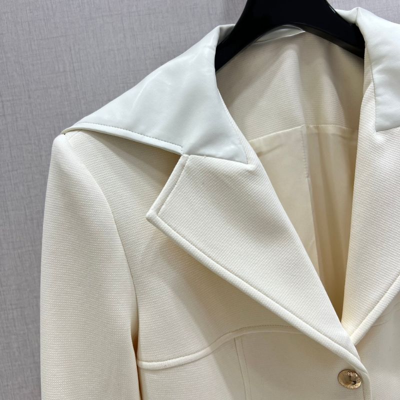 Louis Vuitton Exquisite White Collar Trend Jacket
