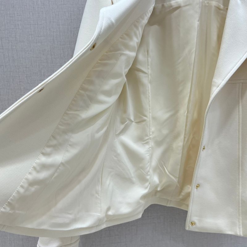 Louis Vuitton Exquisite White Collar Trend Jacket