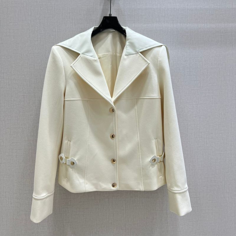 Louis Vuitton Exquisite White Collar Trend Jacket
