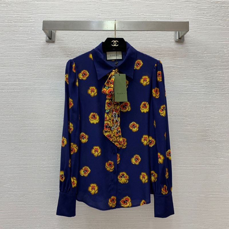 Gucci Heavy Silk Long-Sleeved Shirt