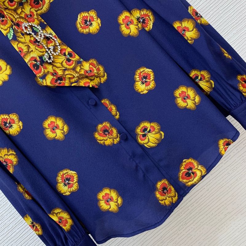 Gucci Heavy Silk Long-Sleeved Shirt