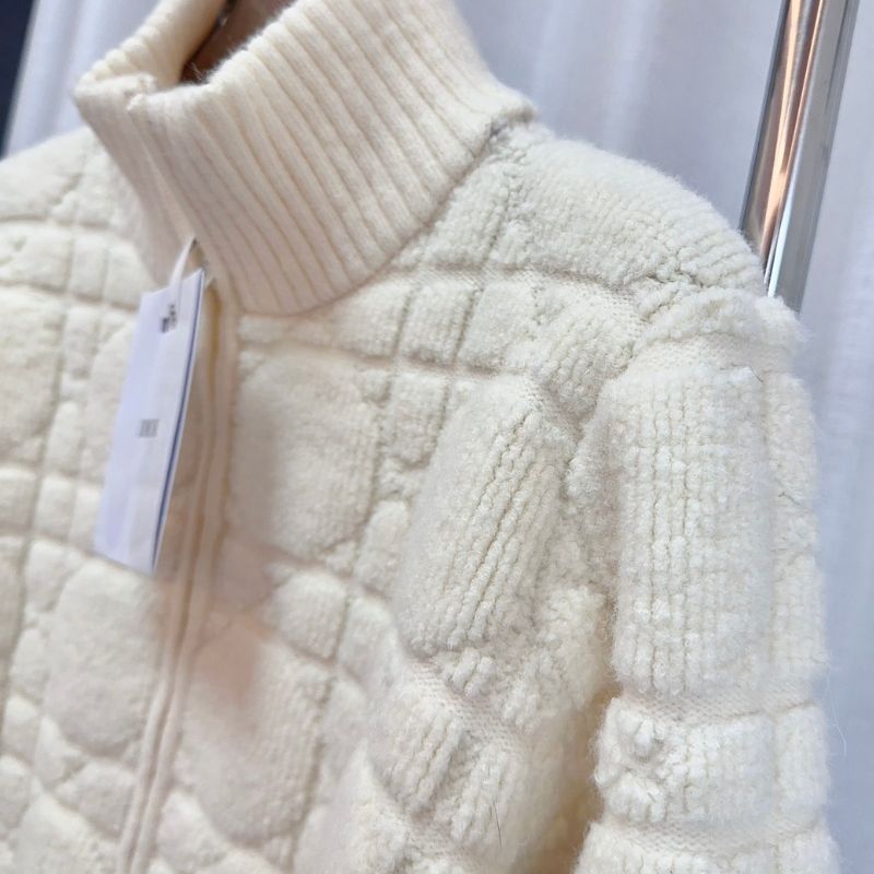 Dior Jacquard Wool Zipper Cardigan