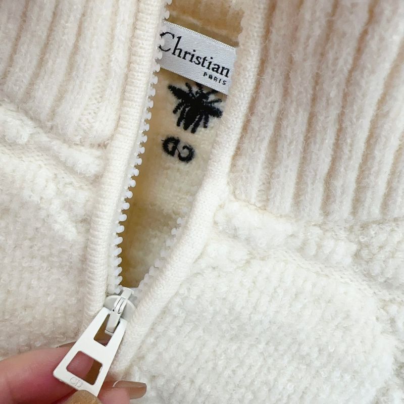 Dior Jacquard Wool Zipper Cardigan