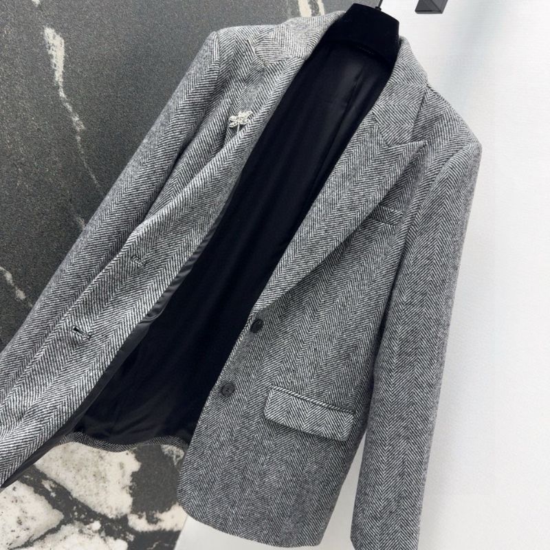 Dior Herringbone Wool Suit Jacket