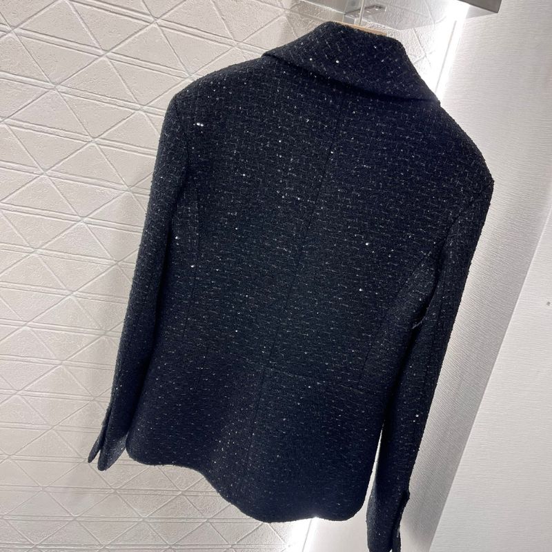 Chanel Wool Gun Lapel Shoulder Pad Suit