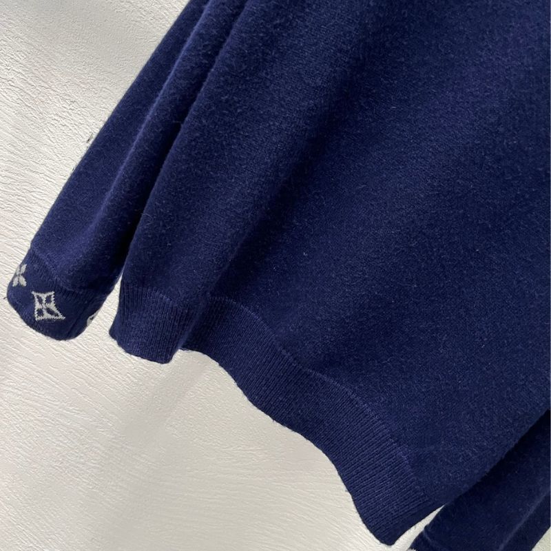 LV Threaded Cuff Intarsia Logo Sweater