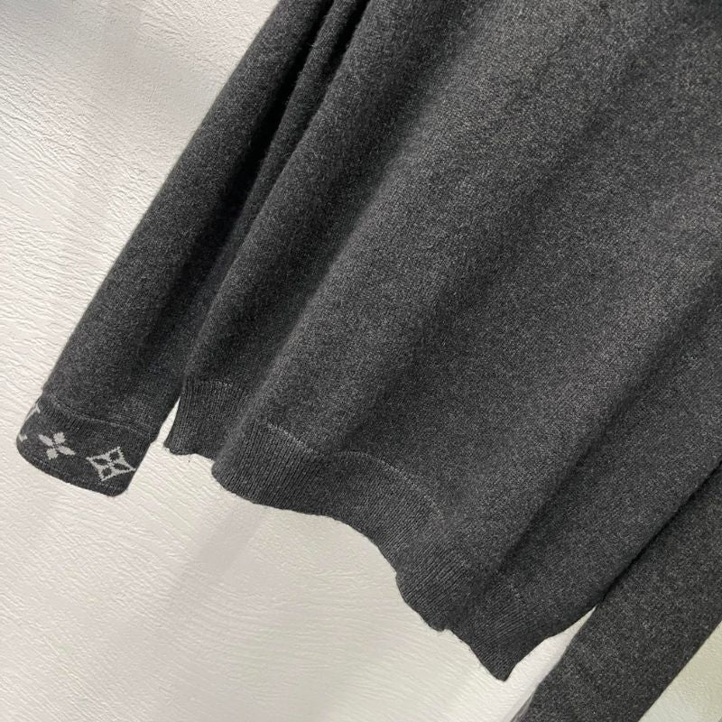 LV Black Intarsia Logo Knitted Sweater