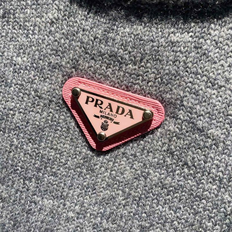 Prada Two Tone Knitted Long-Sleeve Shirt