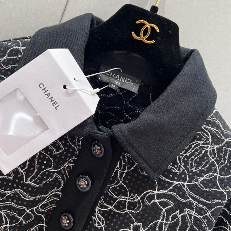 Chanel Hot-Drilling Embroidered Lapel Sweatshirt
