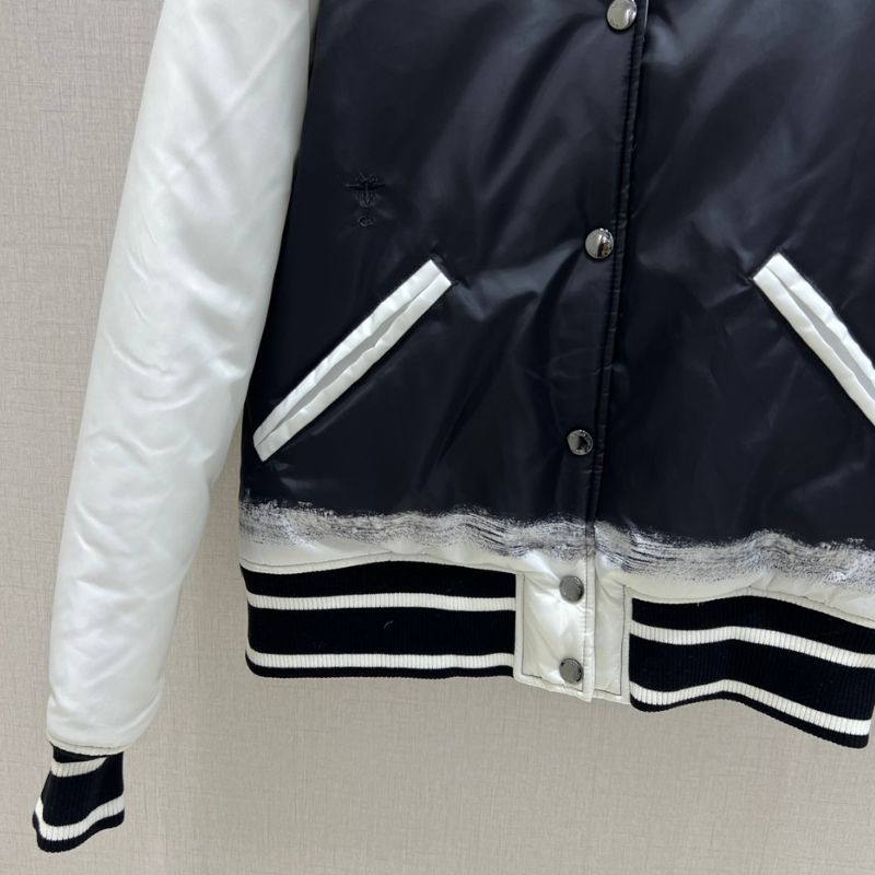 Dior Back Printed Baseball Splicing Stripes Cotton Jacket
