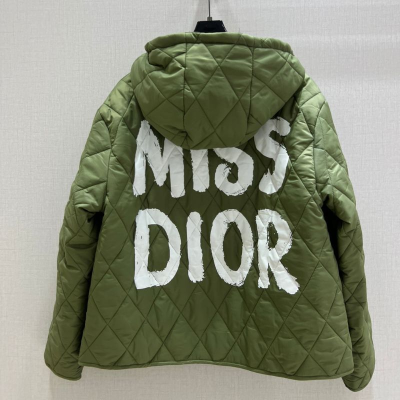 Dior Diamond Hood And Large Letter Print On The Back Jacket