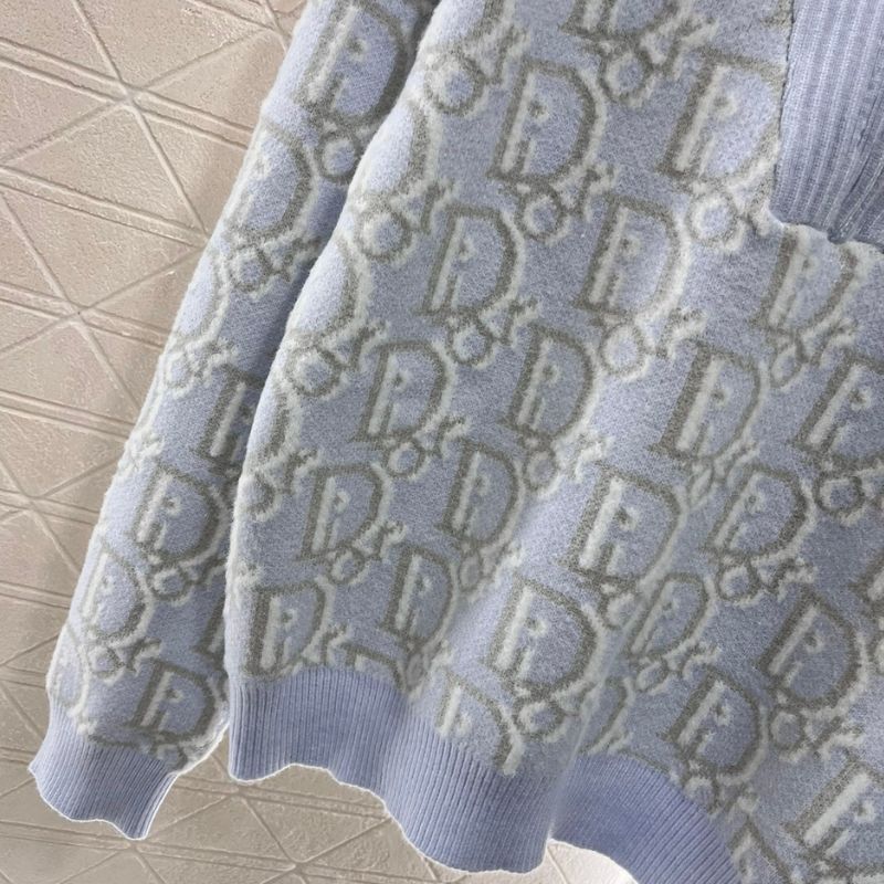 Dior Zipper Jacquard Turtleneck Sweater