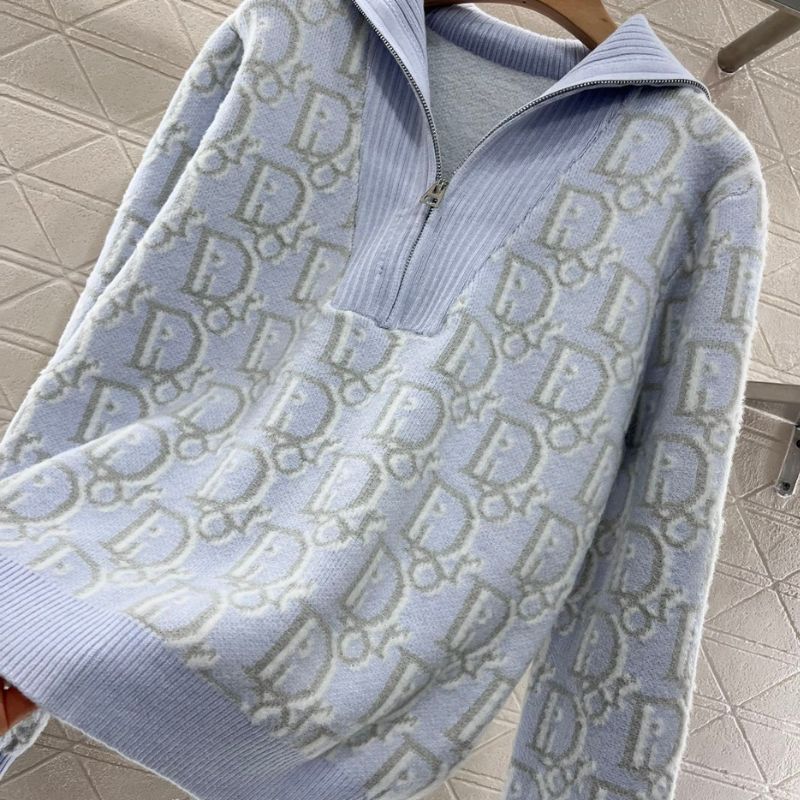 Dior Zipper Jacquard Turtleneck Sweater