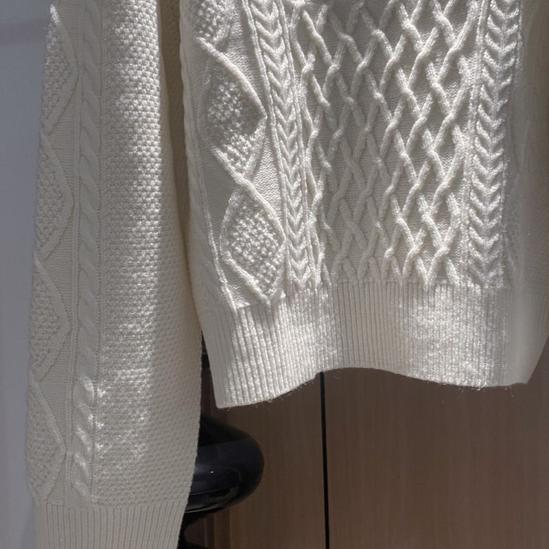 Celine Knitted Three Color Long Sleeve Sweater