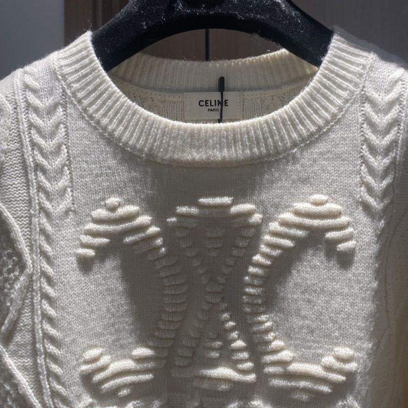 Celine Knitted Three Color Long Sleeve Sweater